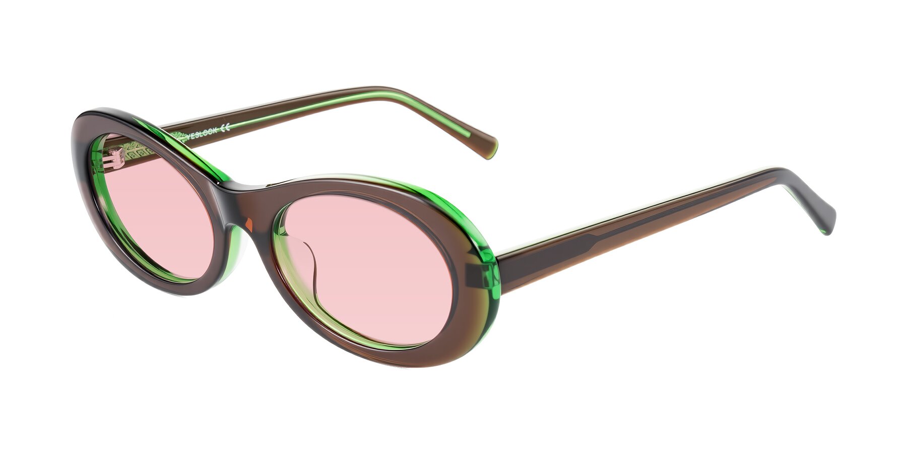 Angle of Layo in Brown/Green with Light Garnet Tinted Lenses