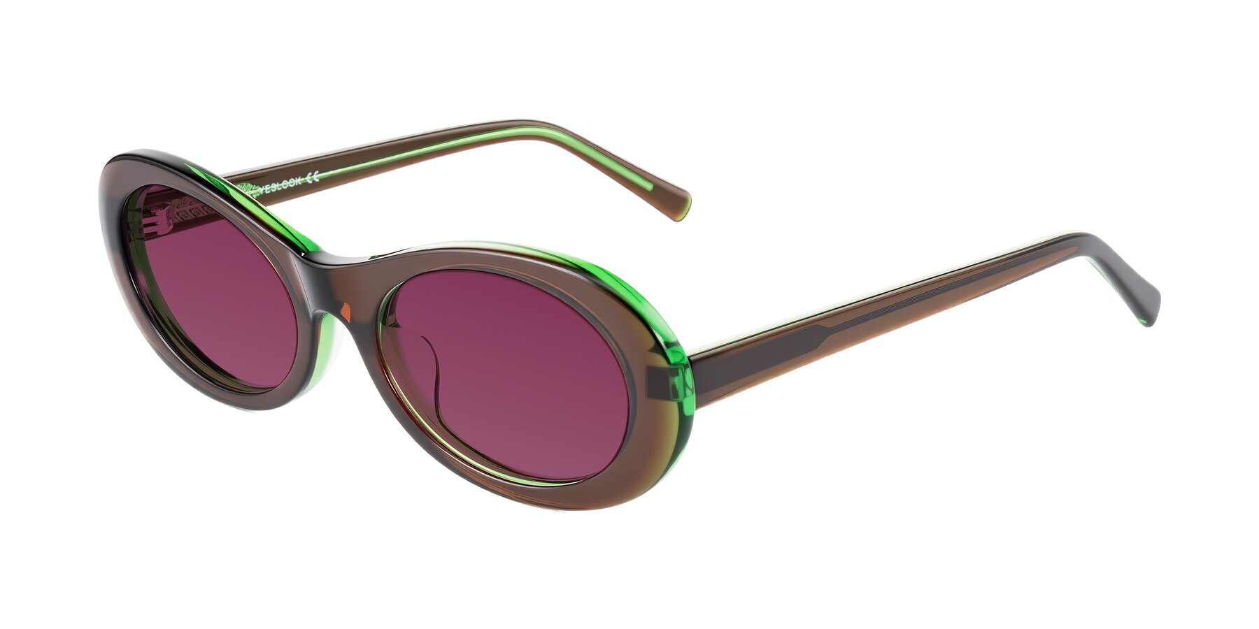 Angle of Layo in Brown/Green with Wine Tinted Lenses