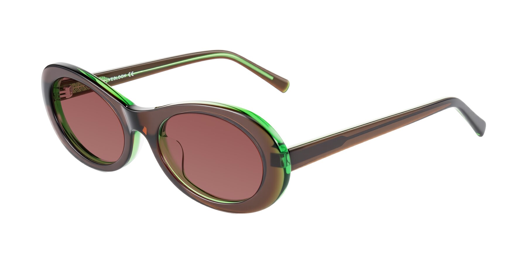 Angle of Layo in Brown/Green with Garnet Tinted Lenses