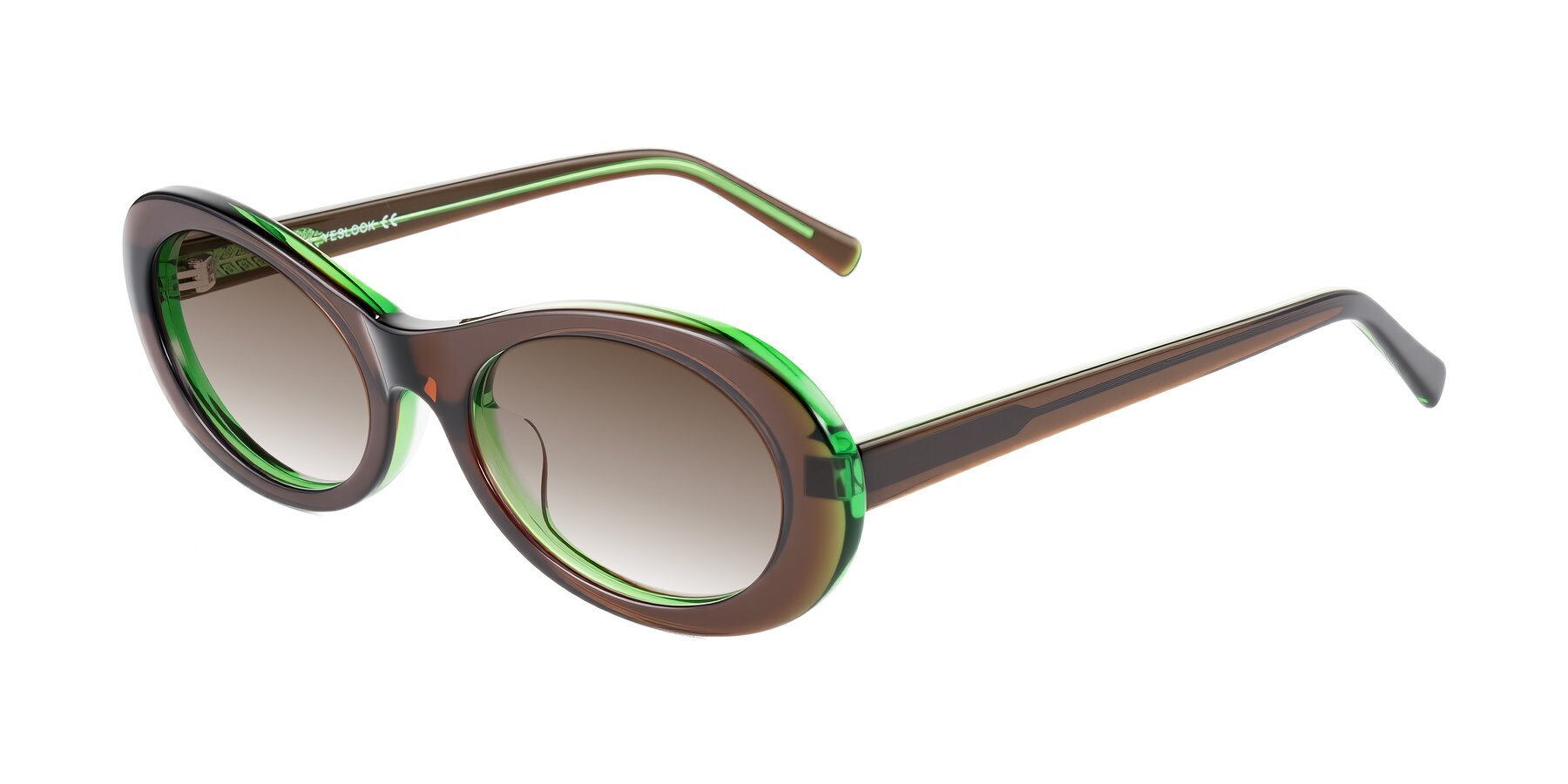 Angle of Layo in Brown/Green with Brown Gradient Lenses