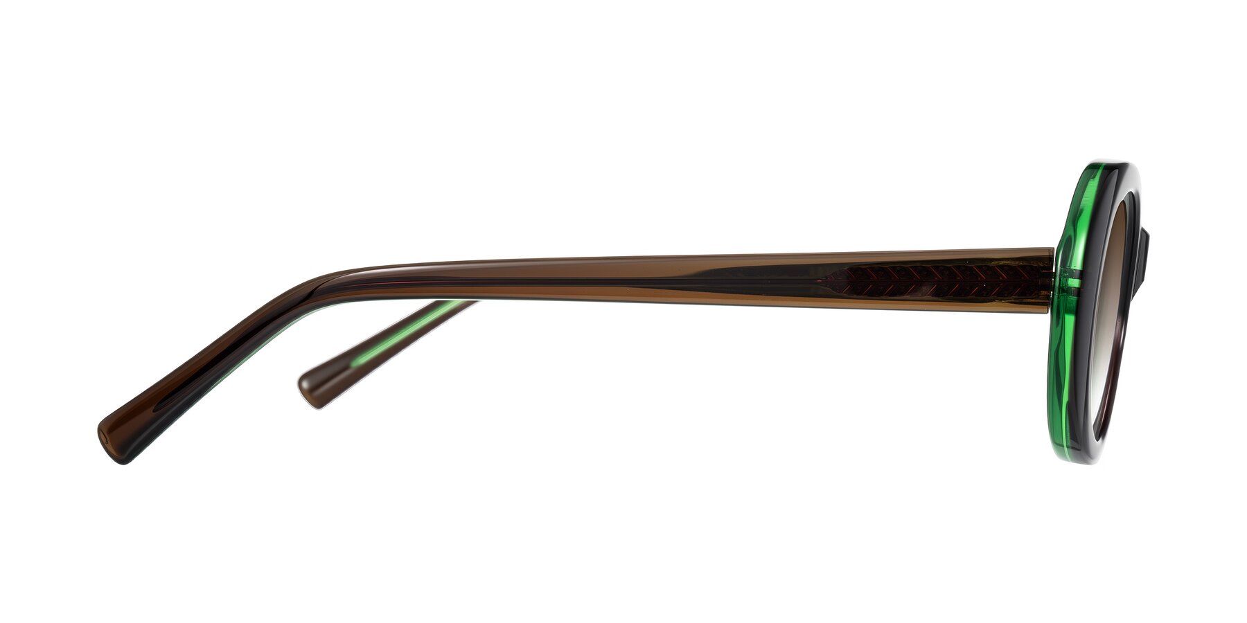 Side of Layo in Brown/Green with Brown Gradient Lenses