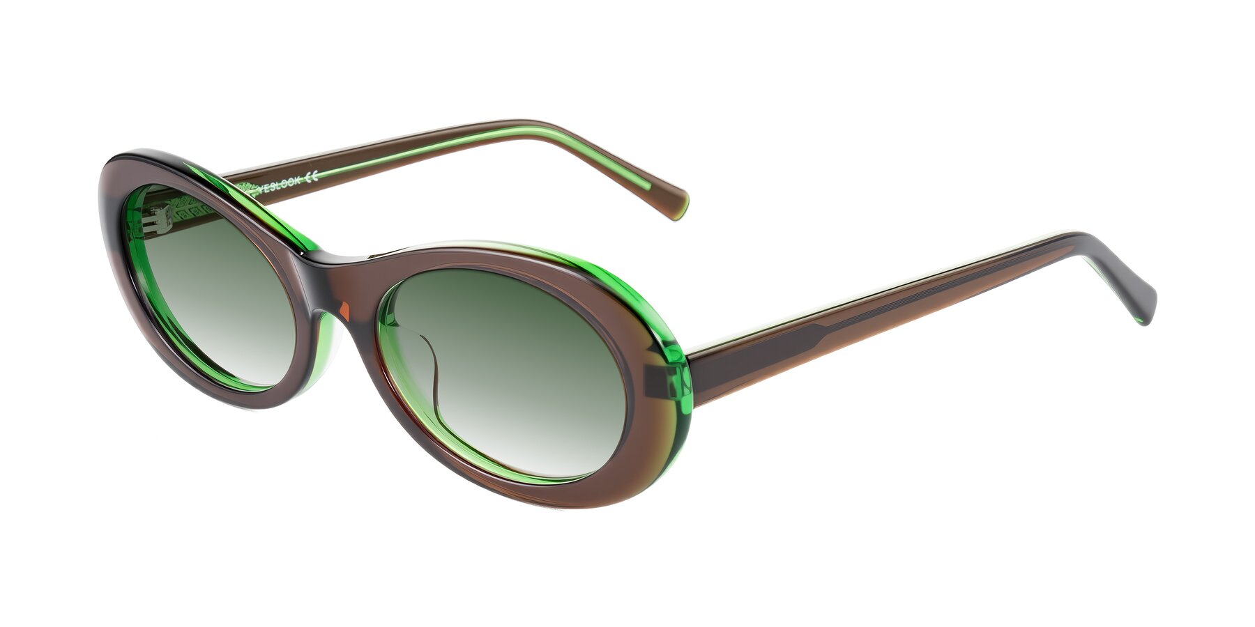 Angle of Layo in Brown/Green with Green Gradient Lenses