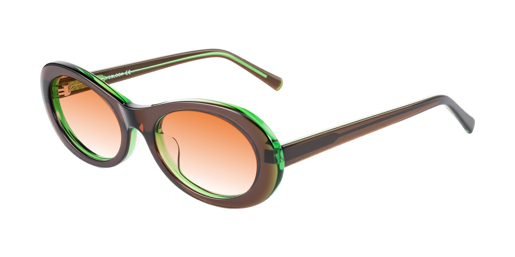 Angle of Layo in Brown/Green with Orange Gradient Lenses
