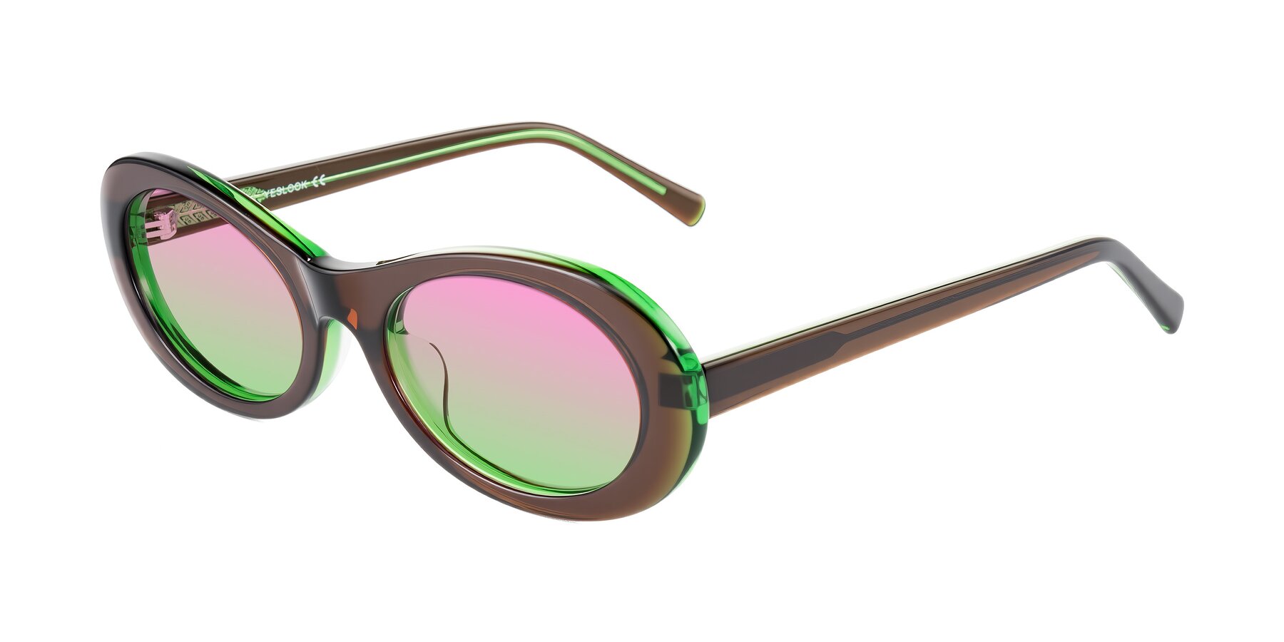 Angle of Layo in Brown/Green with Pink / Green Gradient Lenses