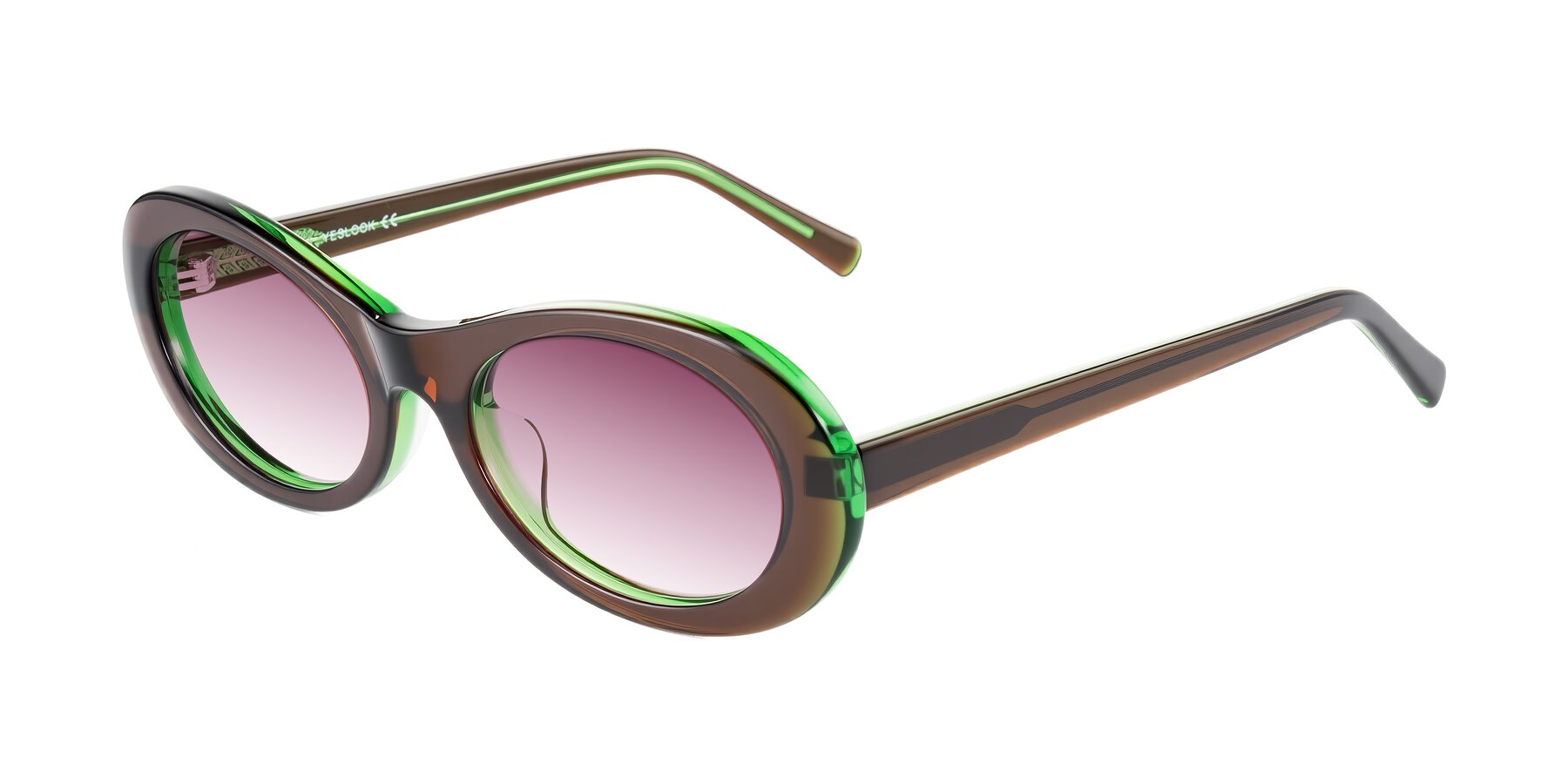Angle of Layo in Brown/Green with Wine Gradient Lenses