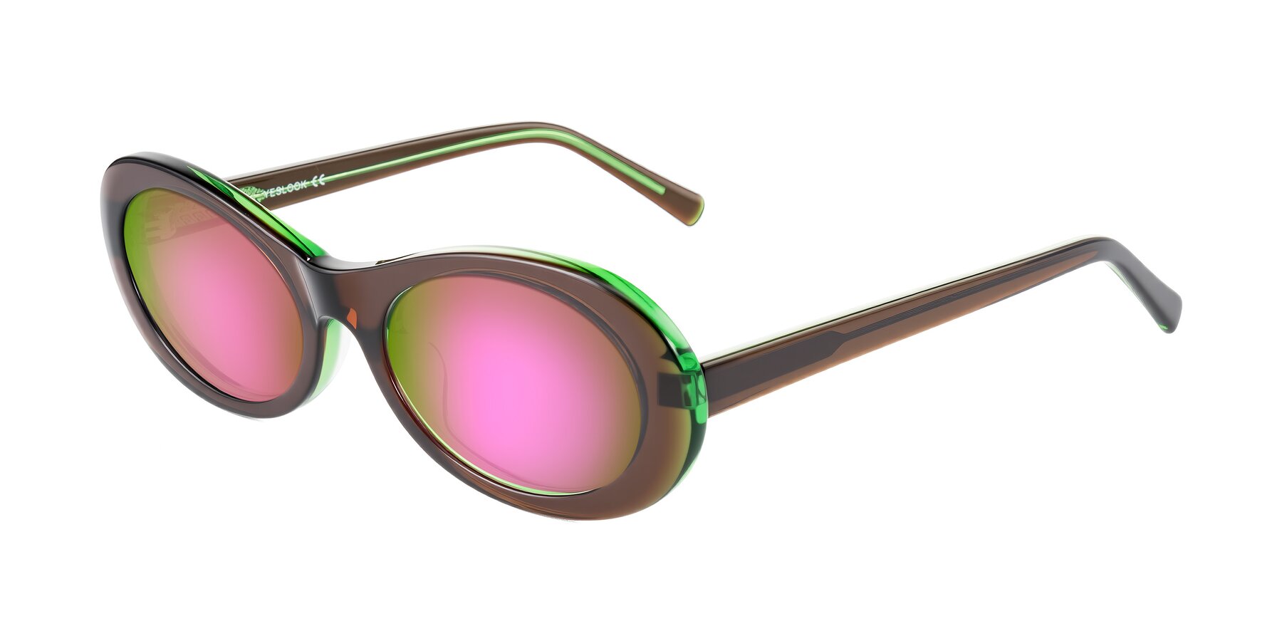 Angle of Layo in Brown/Green with Pink Mirrored Lenses