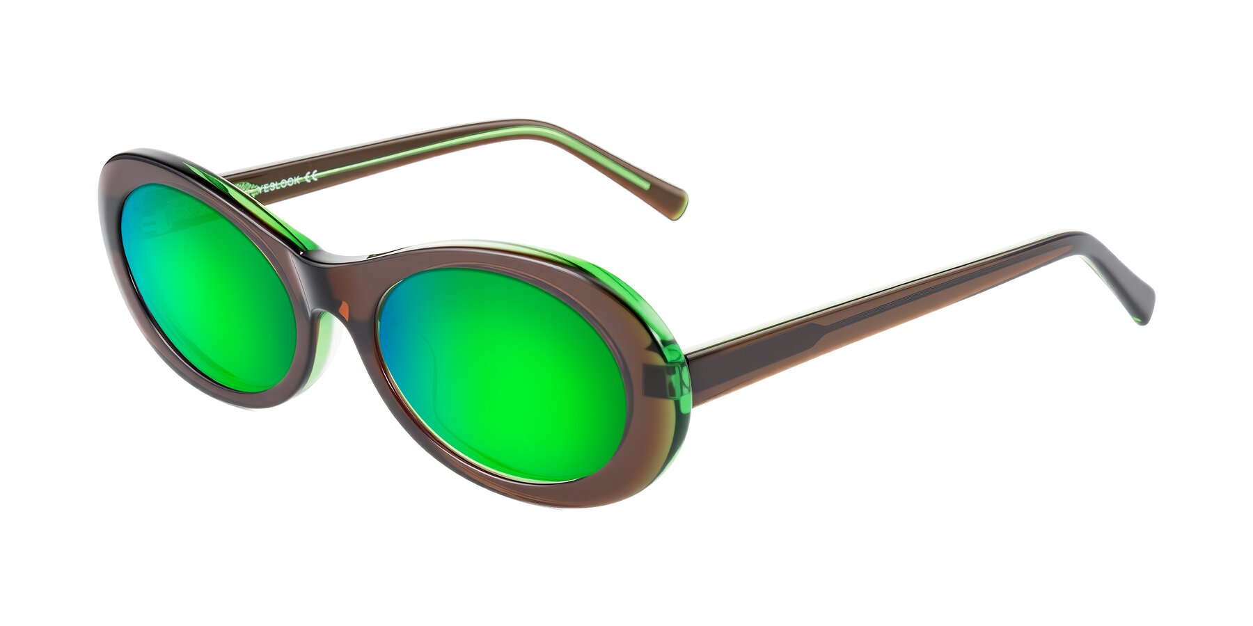 Angle of Layo in Brown/Green with Green Mirrored Lenses