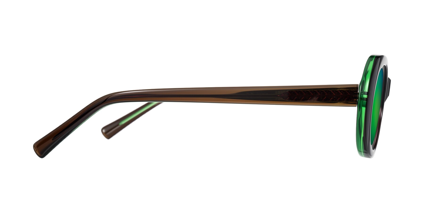 Side of Layo in Brown/Green with Green Mirrored Lenses