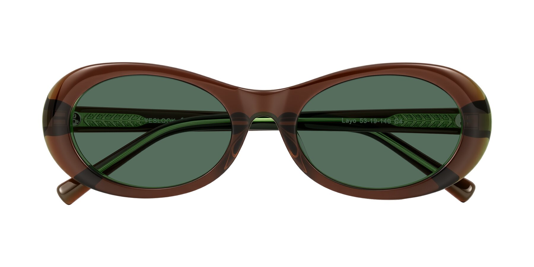 Folded Front of Layo in Brown/Green with Green Polarized Lenses