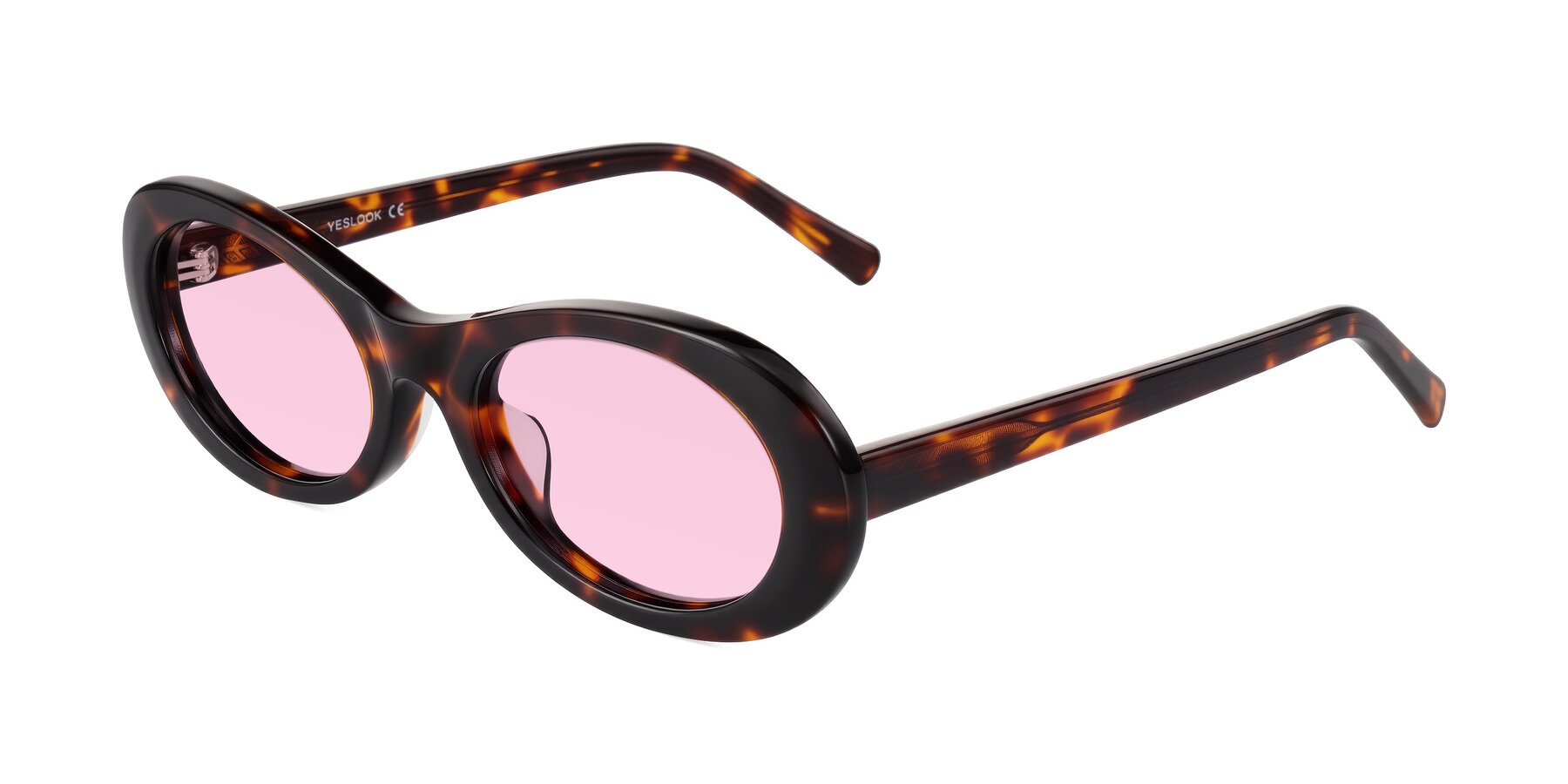Angle of Layo in Tortoise with Light Pink Tinted Lenses