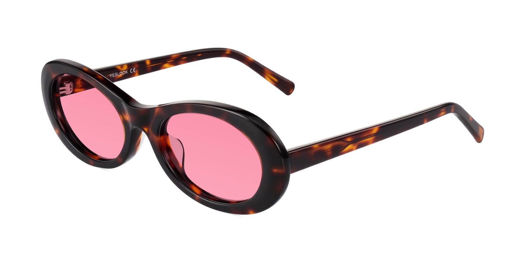 Angle of Layo in Tortoise with Pink Tinted Lenses