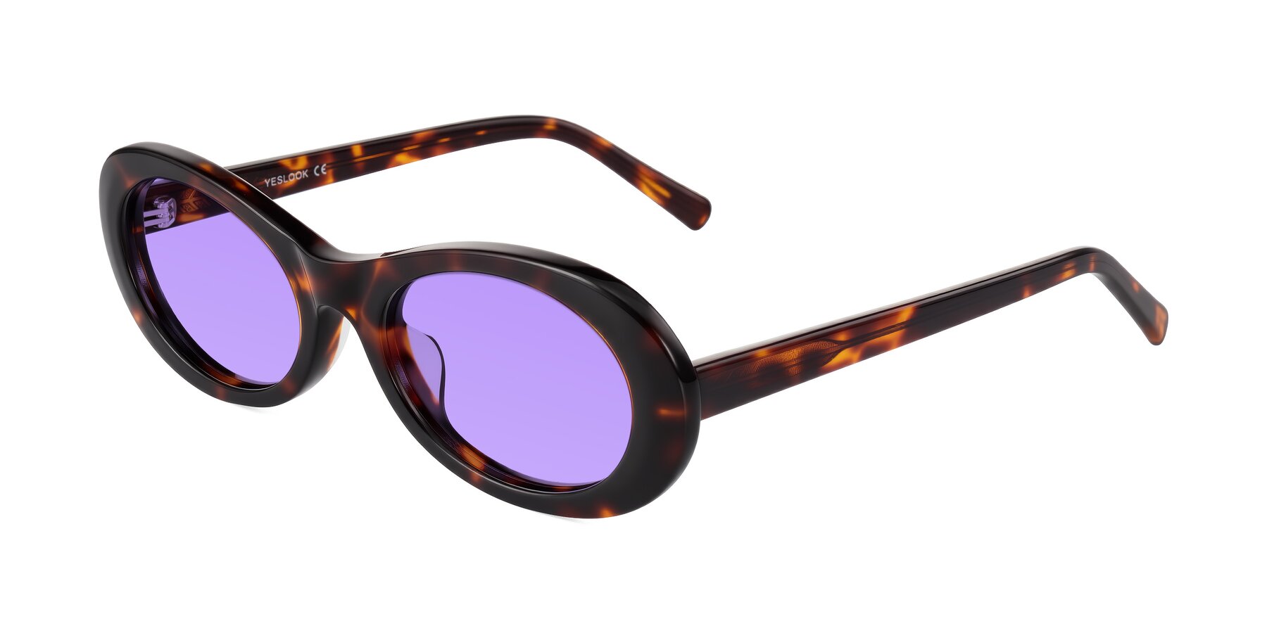 Angle of Layo in Tortoise with Medium Purple Tinted Lenses