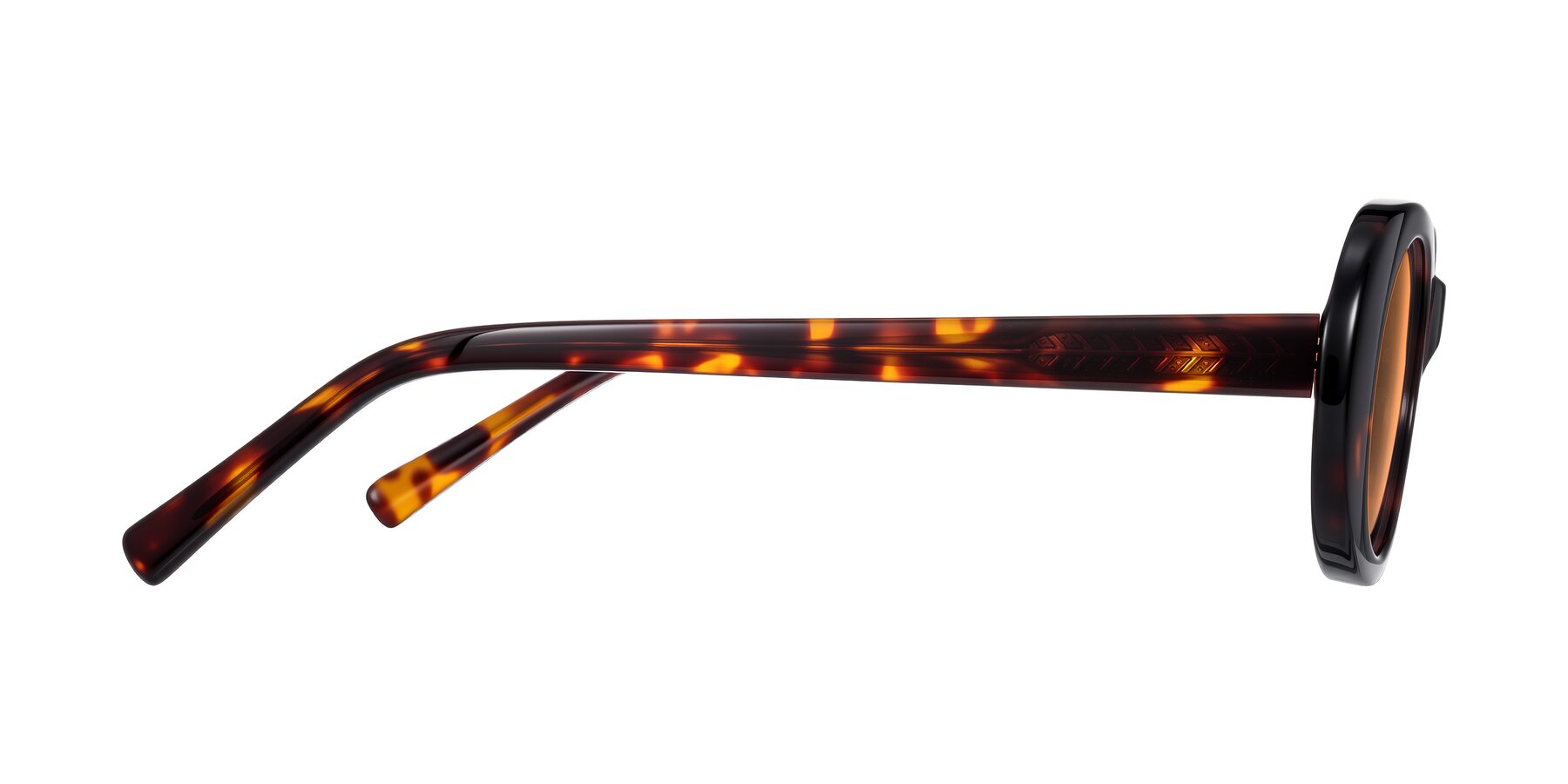 Side of Layo in Tortoise with Medium Orange Tinted Lenses