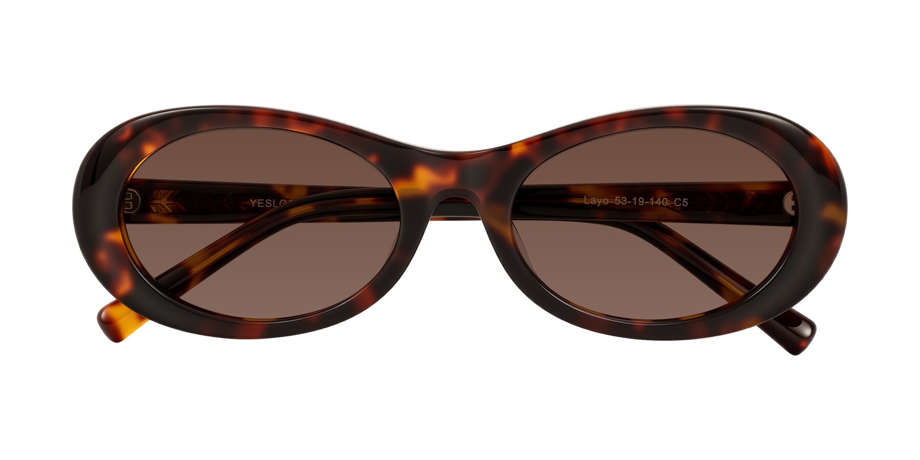Folded Front of Layo in Tortoise with Brown Tinted Lenses