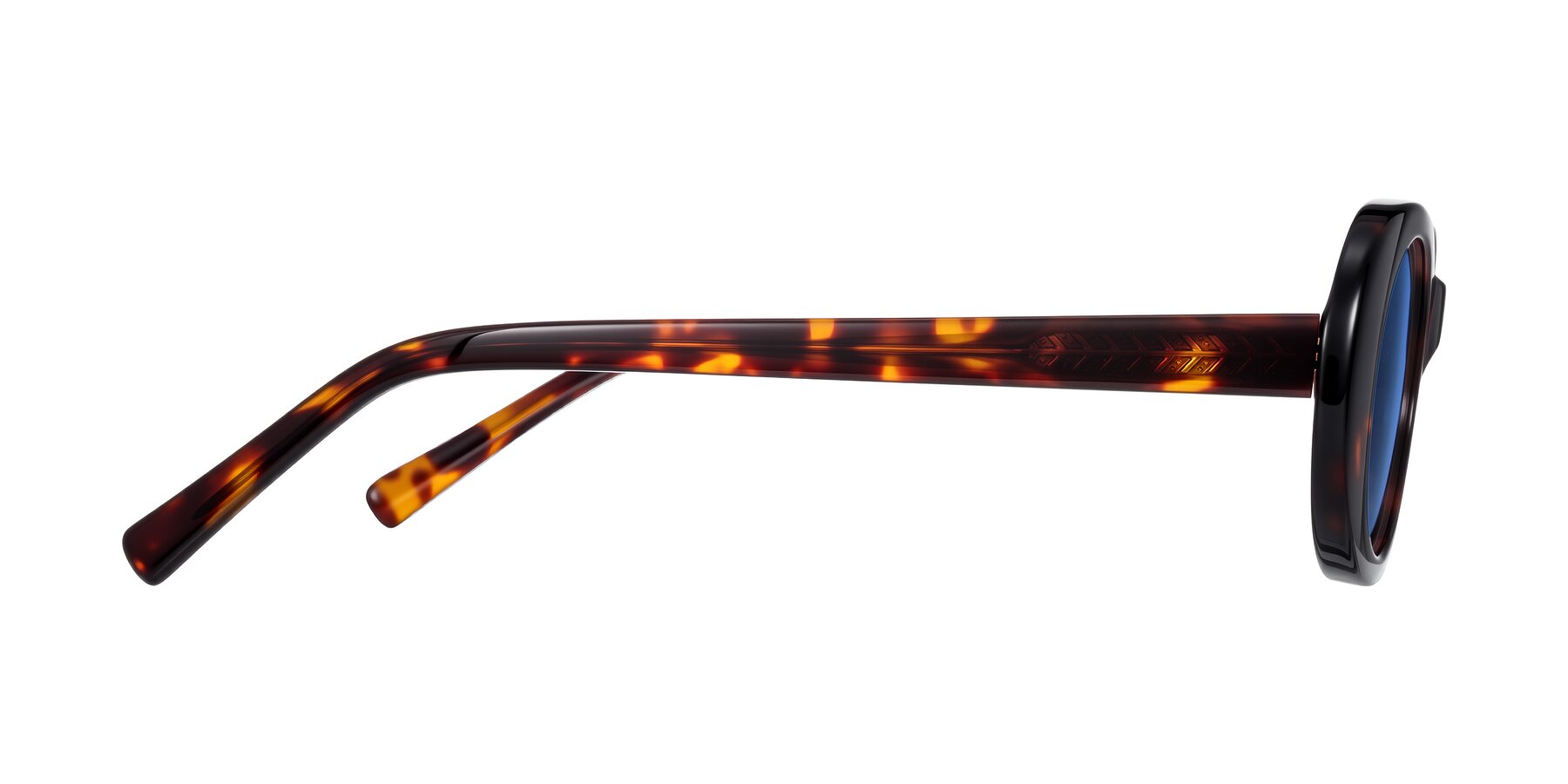 Side of Layo in Tortoise with Blue Tinted Lenses