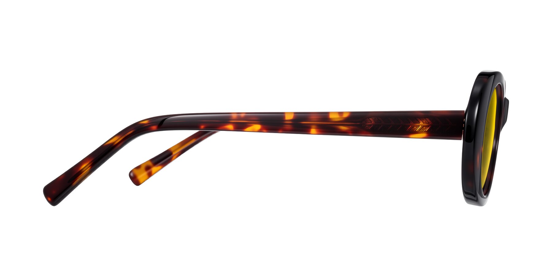Side of Layo in Tortoise with Yellow Tinted Lenses