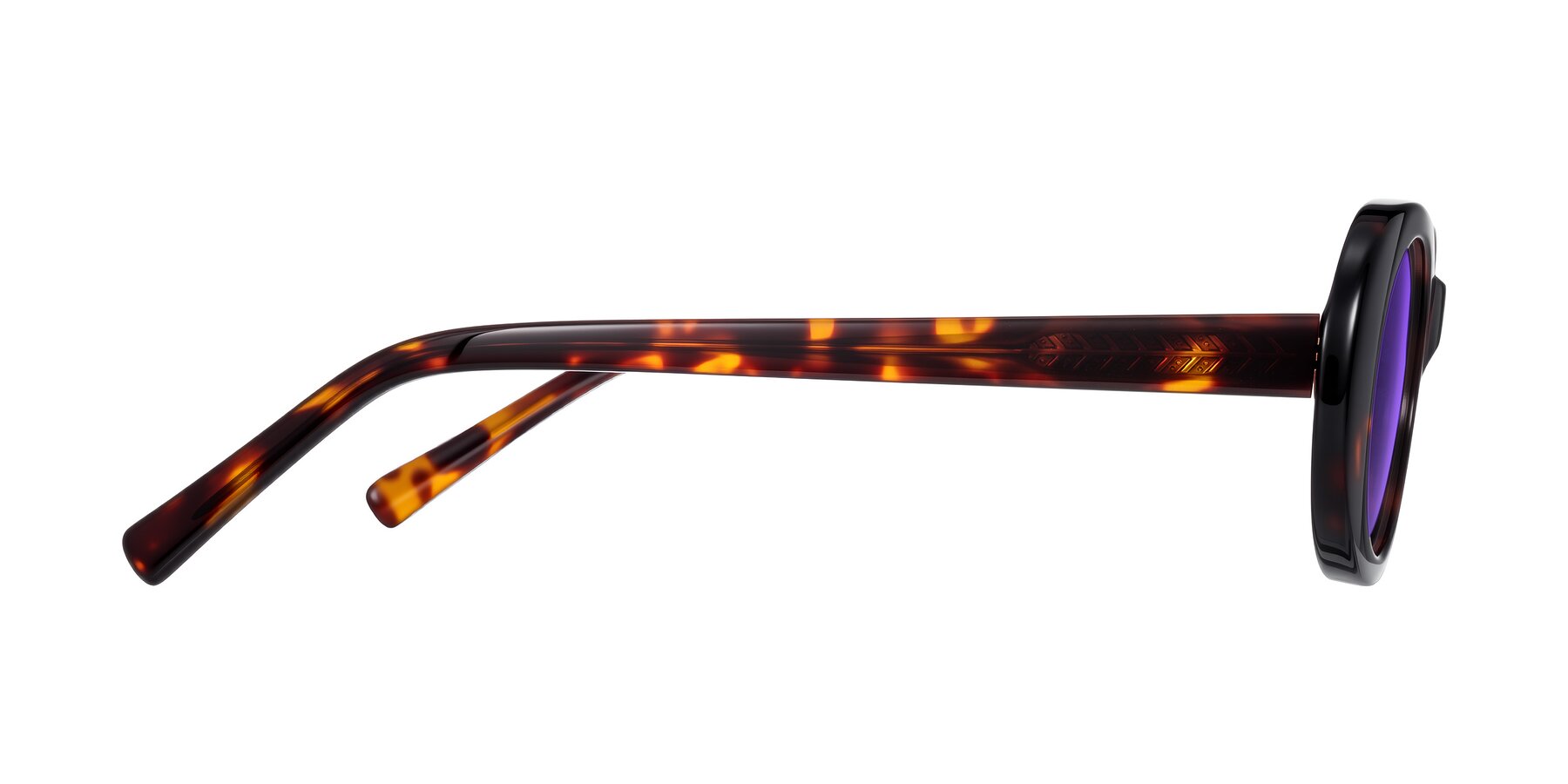 Side of Layo in Tortoise with Purple Tinted Lenses