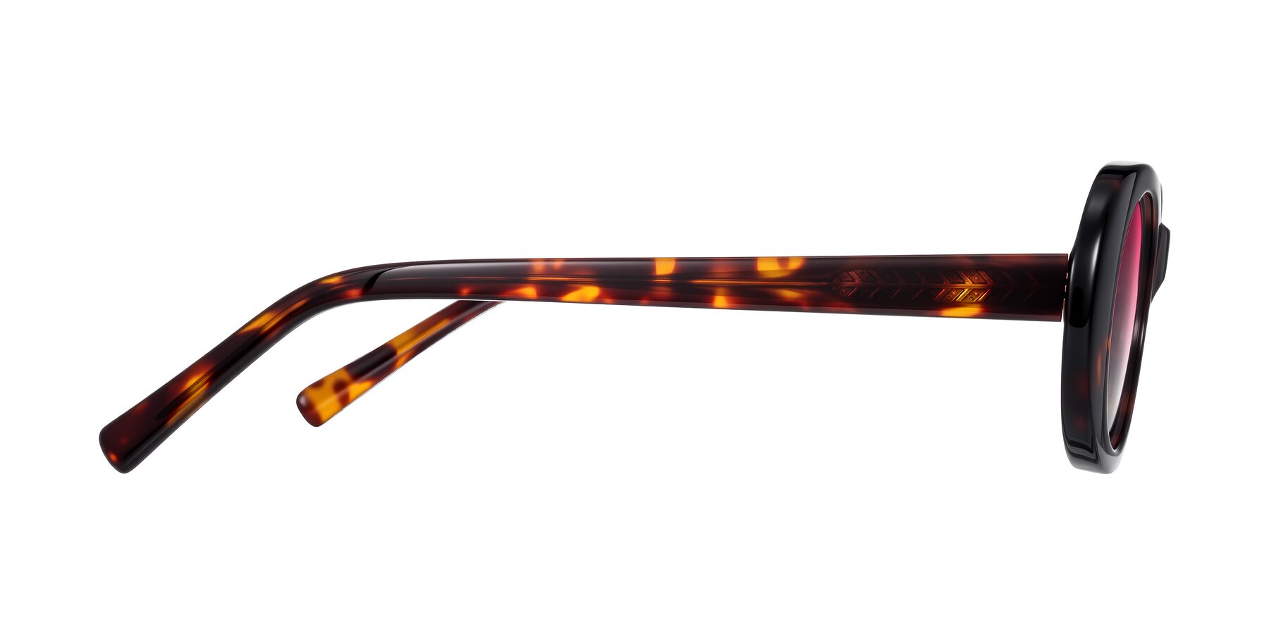 Side of Layo in Tortoise with Pink Gradient Lenses