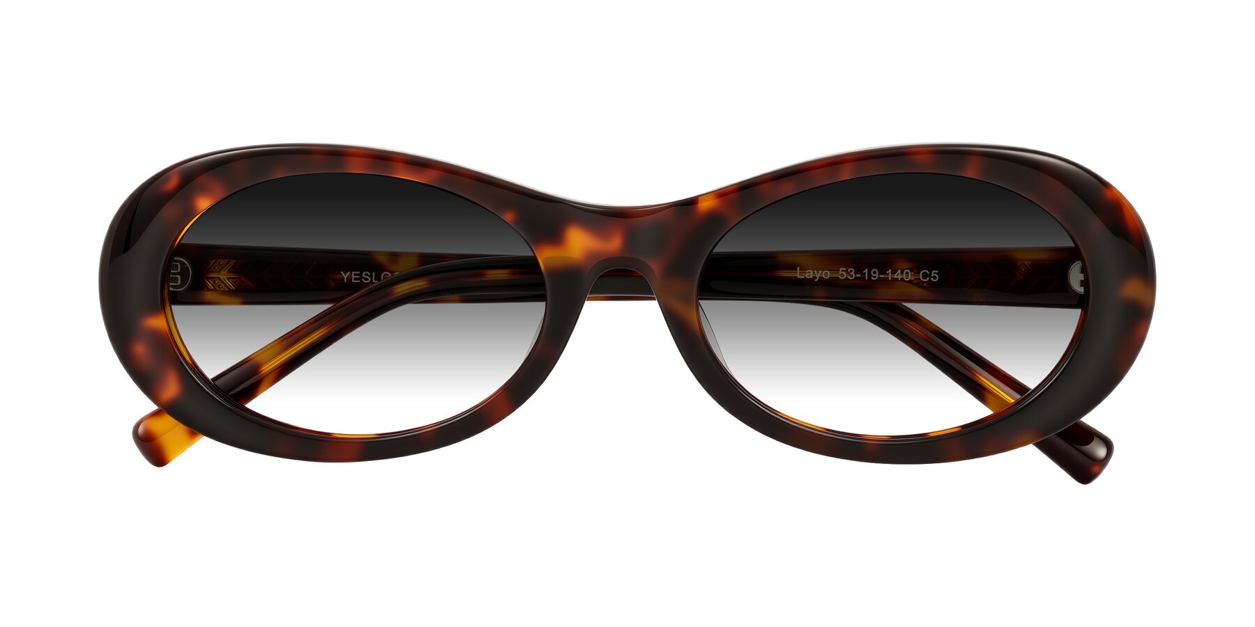 Folded Front of Layo in Tortoise with Gray Gradient Lenses