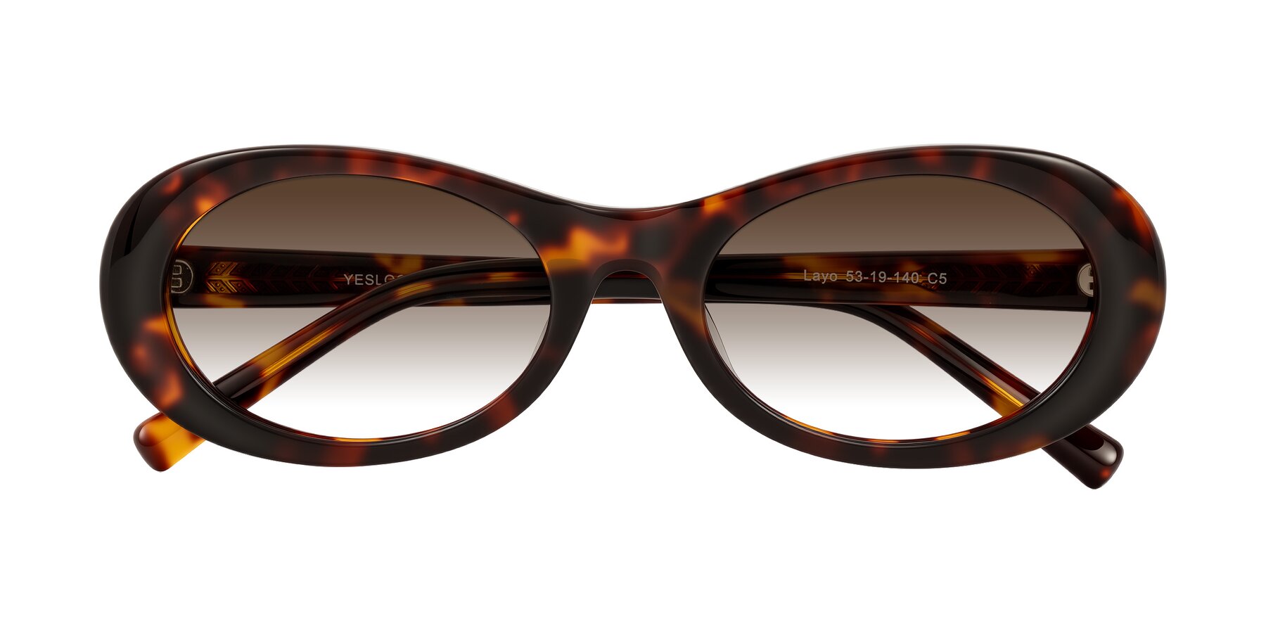 Folded Front of Layo in Tortoise with Brown Gradient Lenses