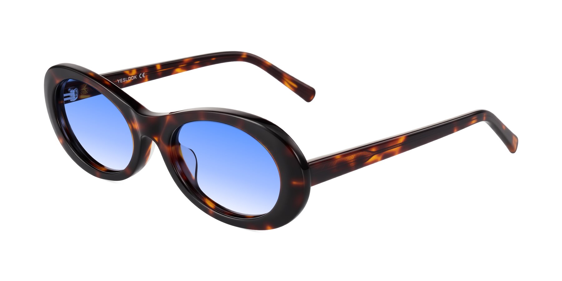 Angle of Layo in Tortoise with Blue Gradient Lenses
