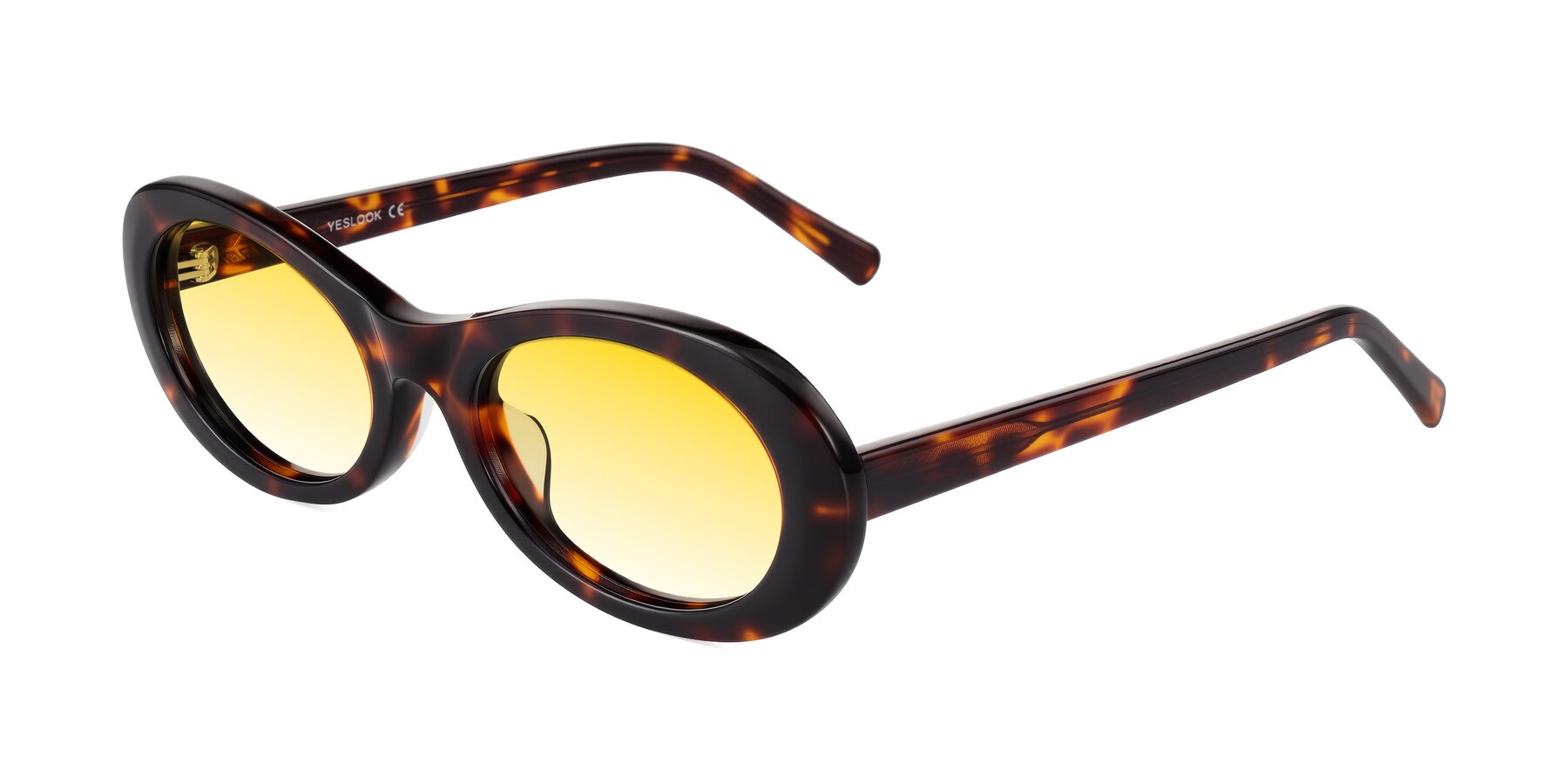 Angle of Layo in Tortoise with Yellow Gradient Lenses