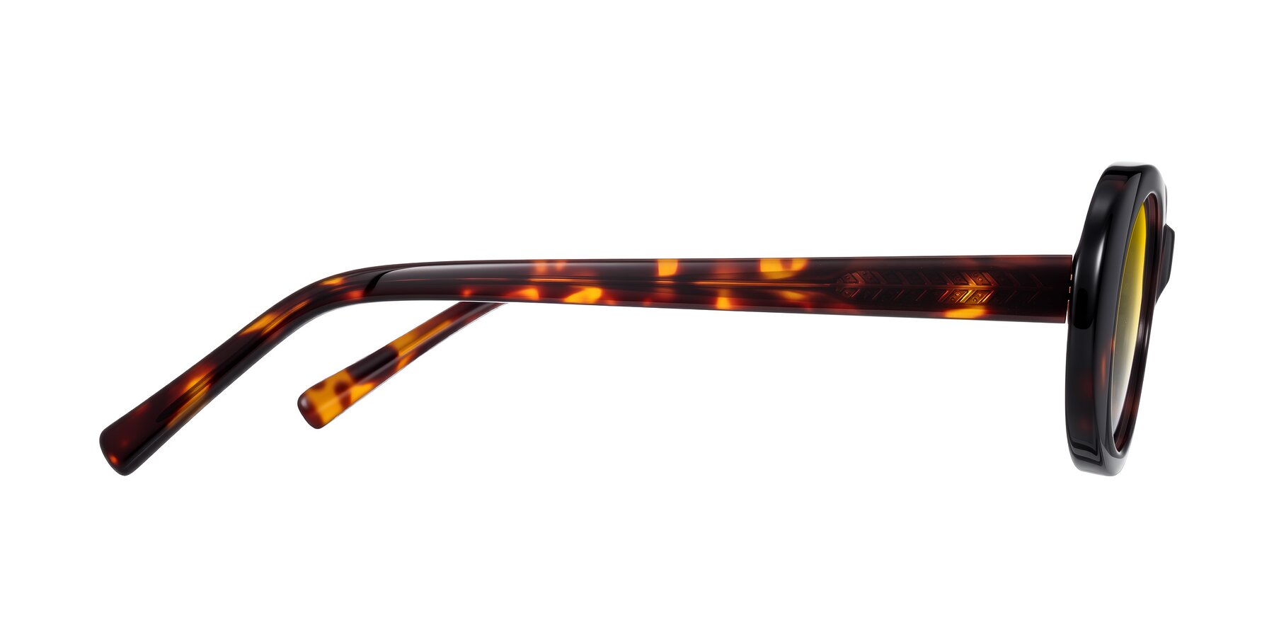 Side of Layo in Tortoise with Yellow Gradient Lenses