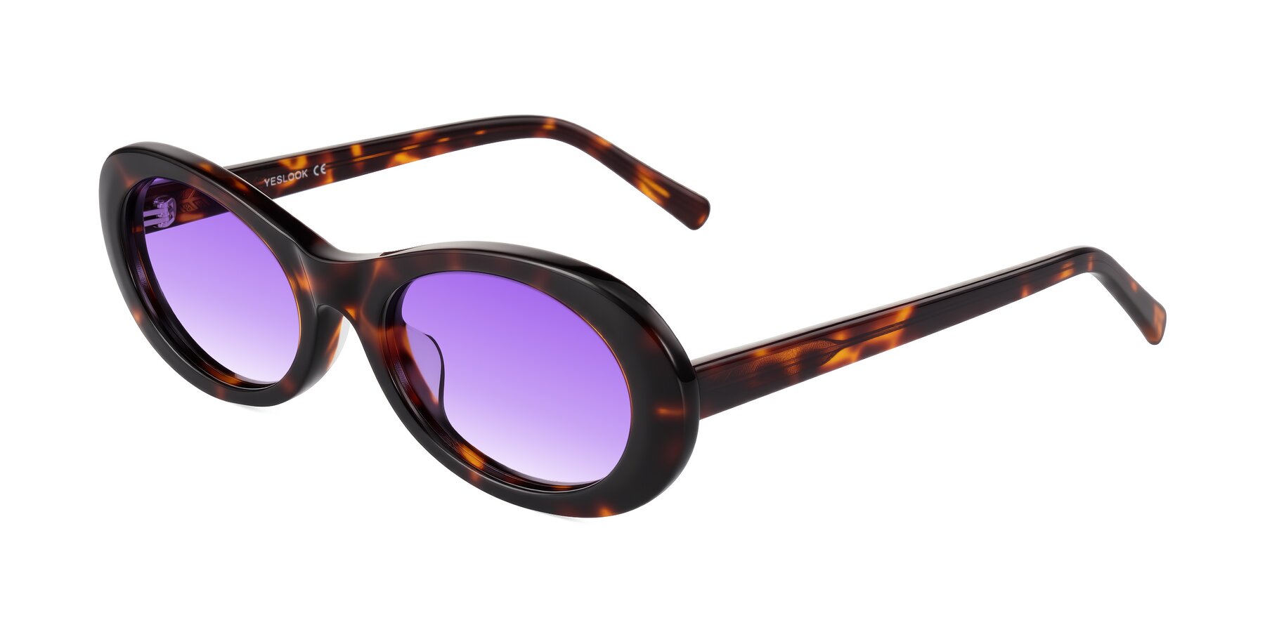 Angle of Layo in Tortoise with Purple Gradient Lenses