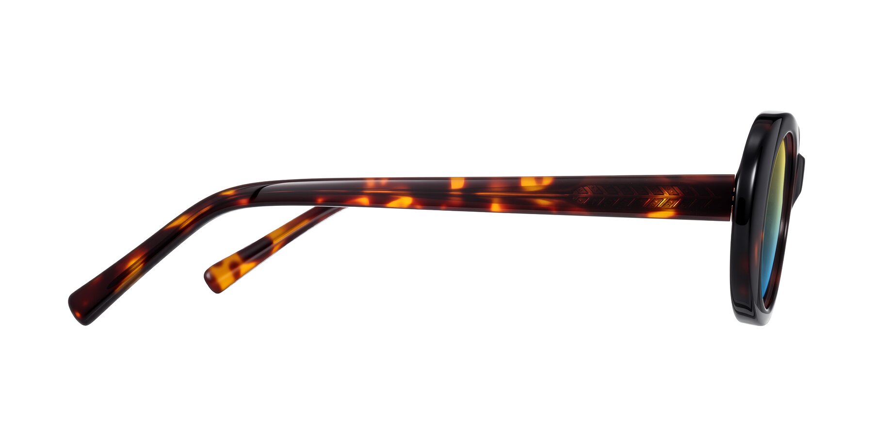 Side of Layo in Tortoise with Yellow / Blue Gradient Lenses