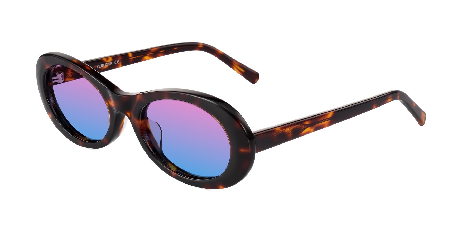 Angle of Layo in Tortoise with Pink / Blue Gradient Lenses