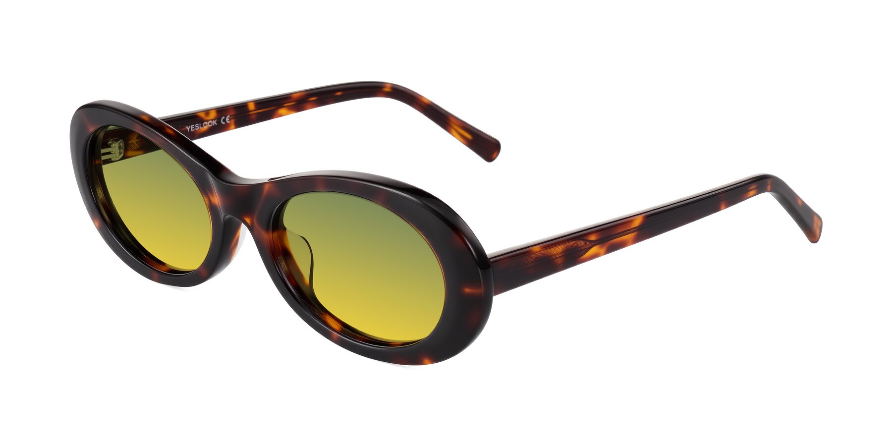 Angle of Layo in Tortoise with Green / Yellow Gradient Lenses