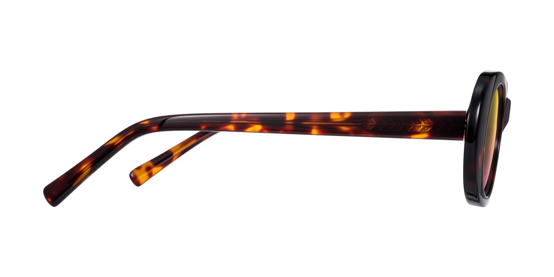 Side of Layo in Tortoise with Yellow / Pink Gradient Lenses