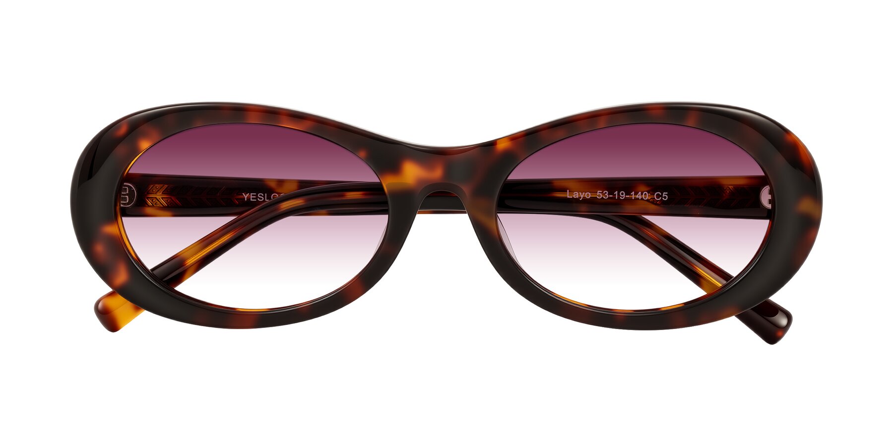 Folded Front of Layo in Tortoise with Wine Gradient Lenses