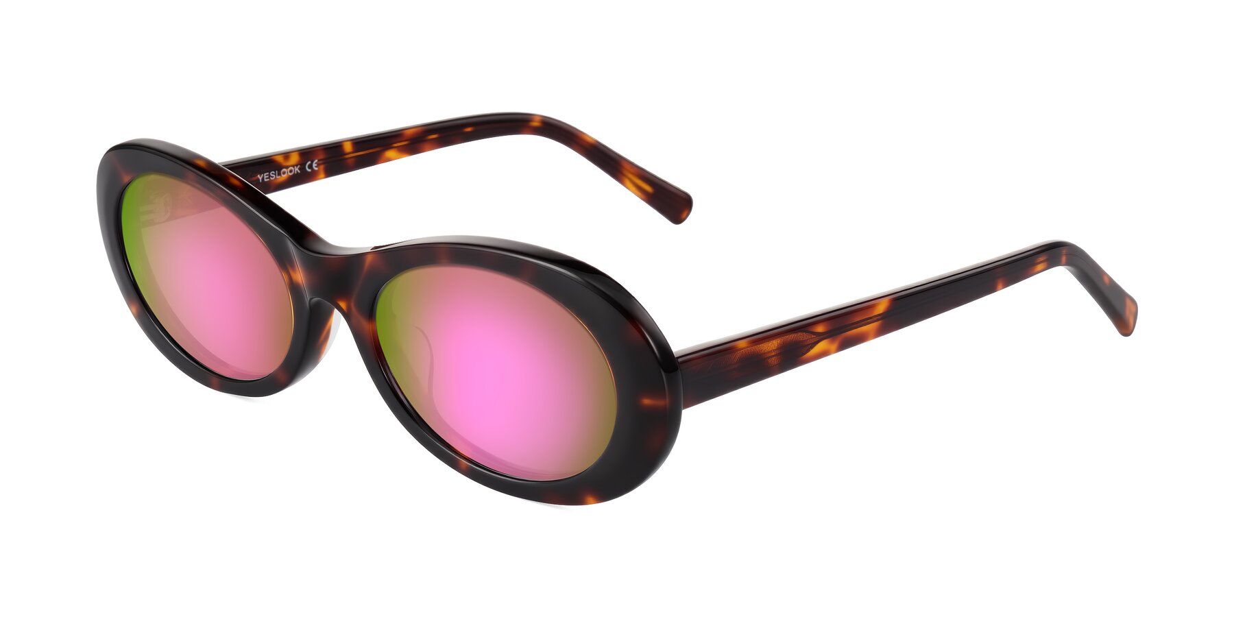 Angle of Layo in Tortoise with Pink Mirrored Lenses