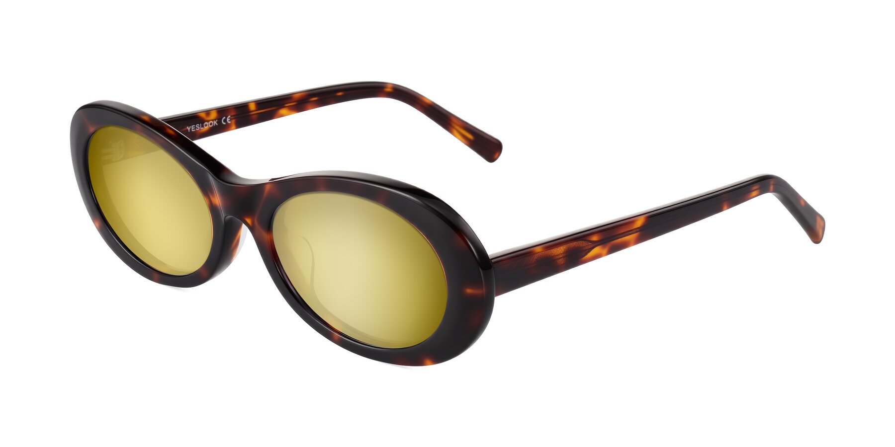 Angle of Layo in Tortoise with Gold Mirrored Lenses