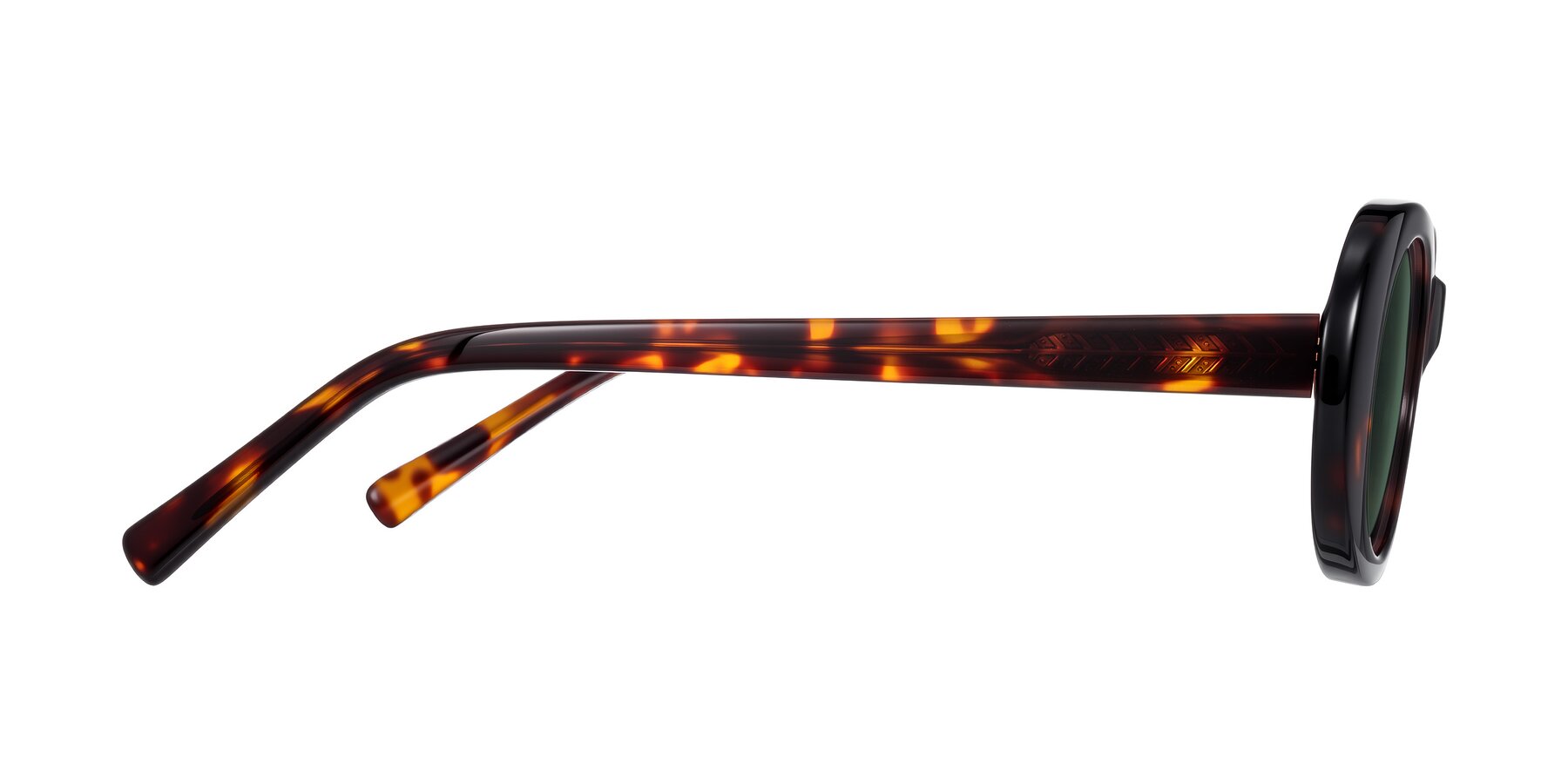 Side of Layo in Tortoise with Green Polarized Lenses