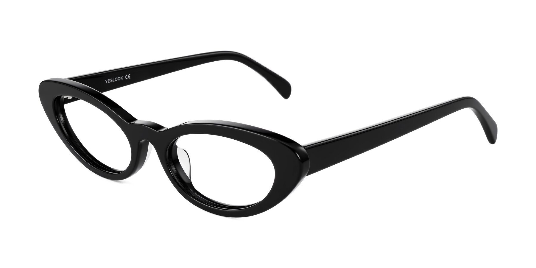 Angle of Baggot in Black with Clear Blue Light Blocking Lenses