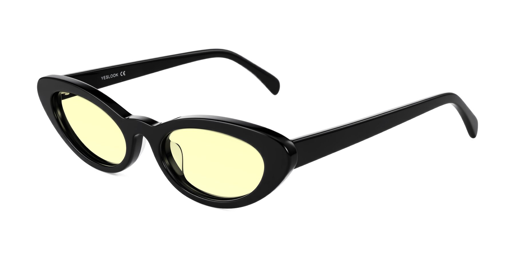 Angle of Baggot in Black with Light Yellow Tinted Lenses