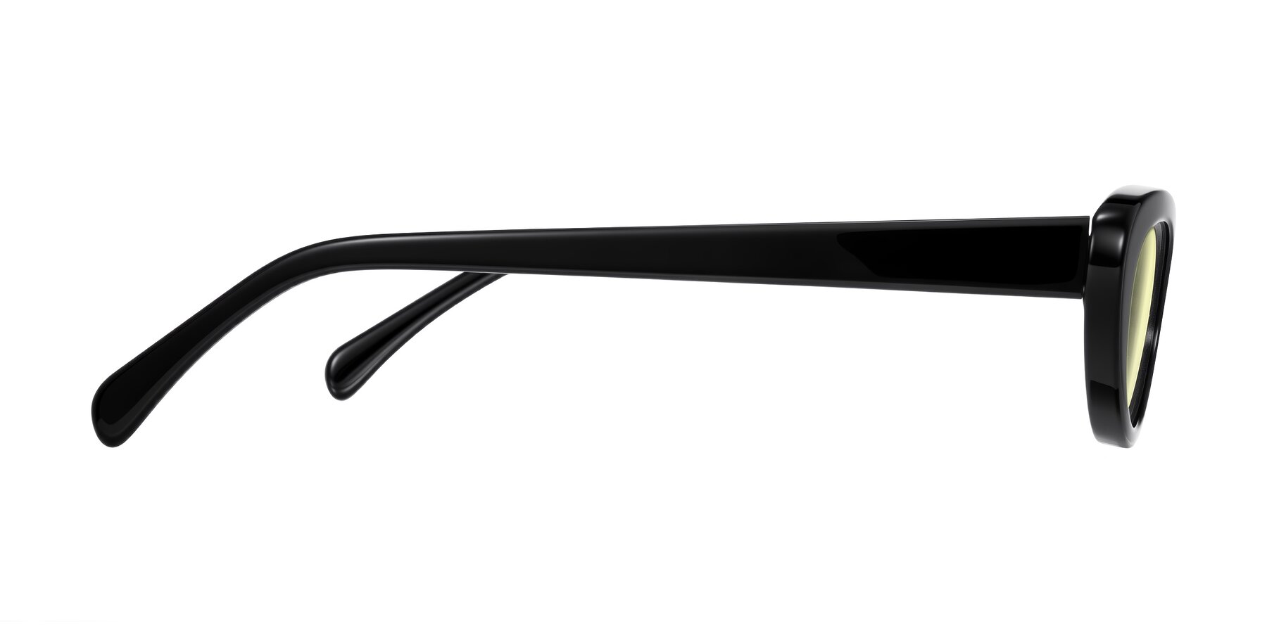 Side of Baggot in Black with Light Yellow Tinted Lenses