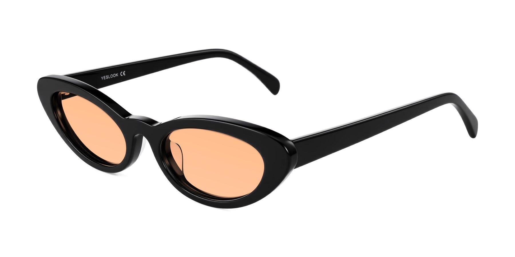 Angle of Baggot in Black with Light Orange Tinted Lenses
