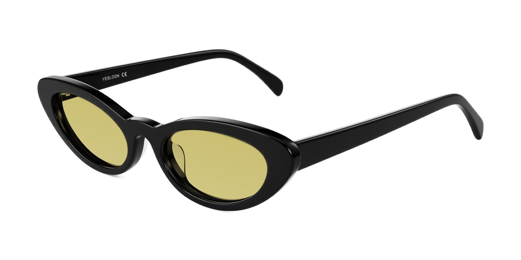 Angle of Baggot in Black with Medium Champagne Tinted Lenses