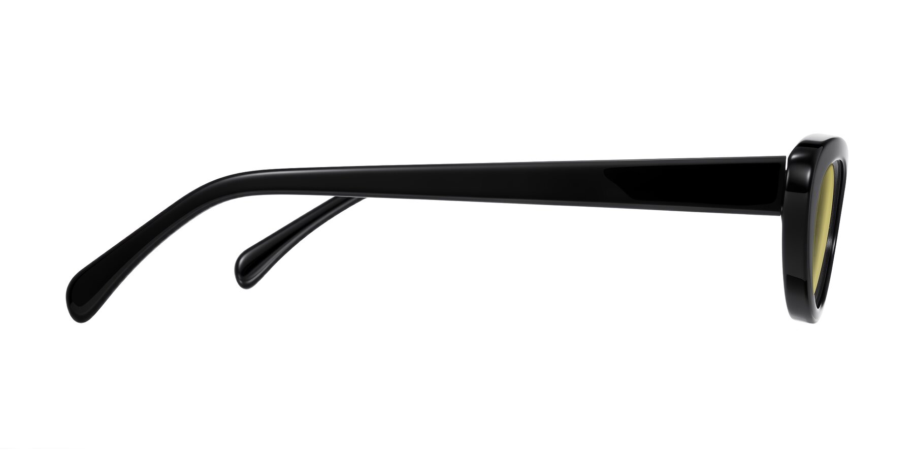 Side of Baggot in Black with Medium Champagne Tinted Lenses