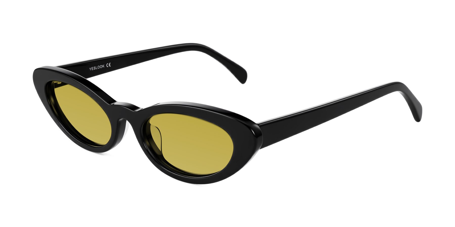 Angle of Baggot in Black with Champagne Tinted Lenses
