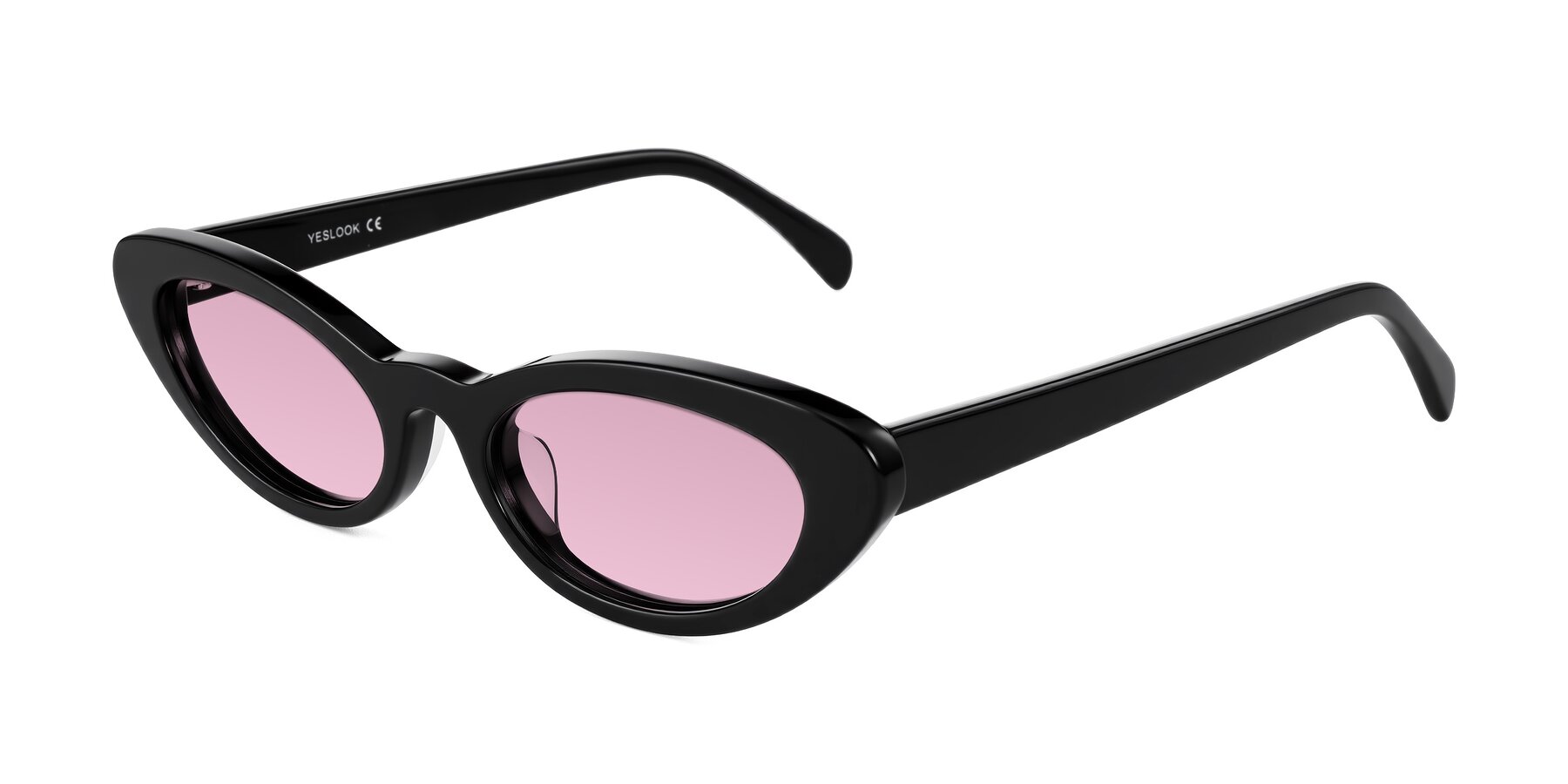 Angle of Baggot in Black with Light Wine Tinted Lenses