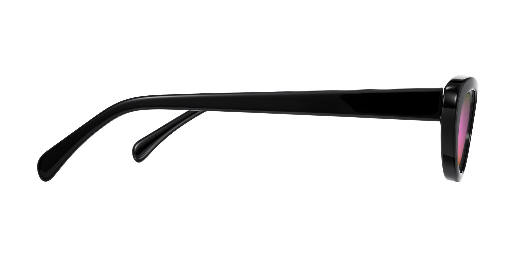 Side of Baggot in Black with Pink Mirrored Lenses