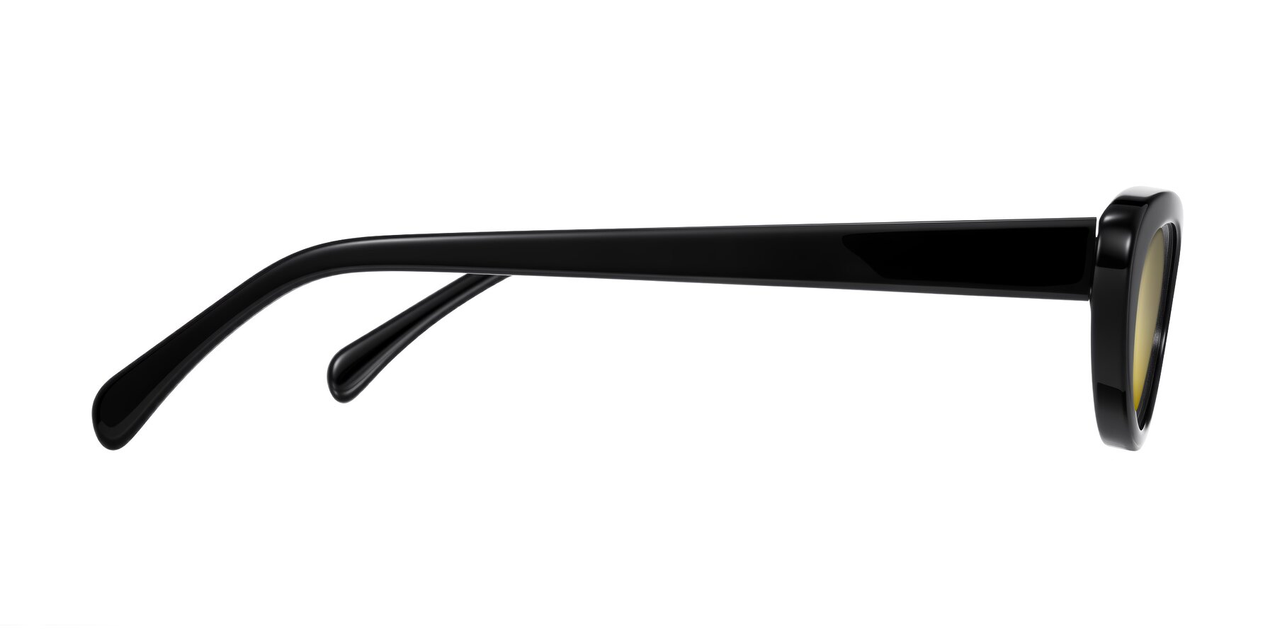 Side of Baggot in Black with Gold Mirrored Lenses