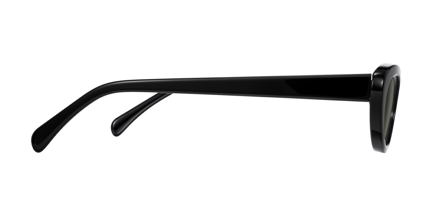 Side of Baggot in Black with Gray Polarized Lenses