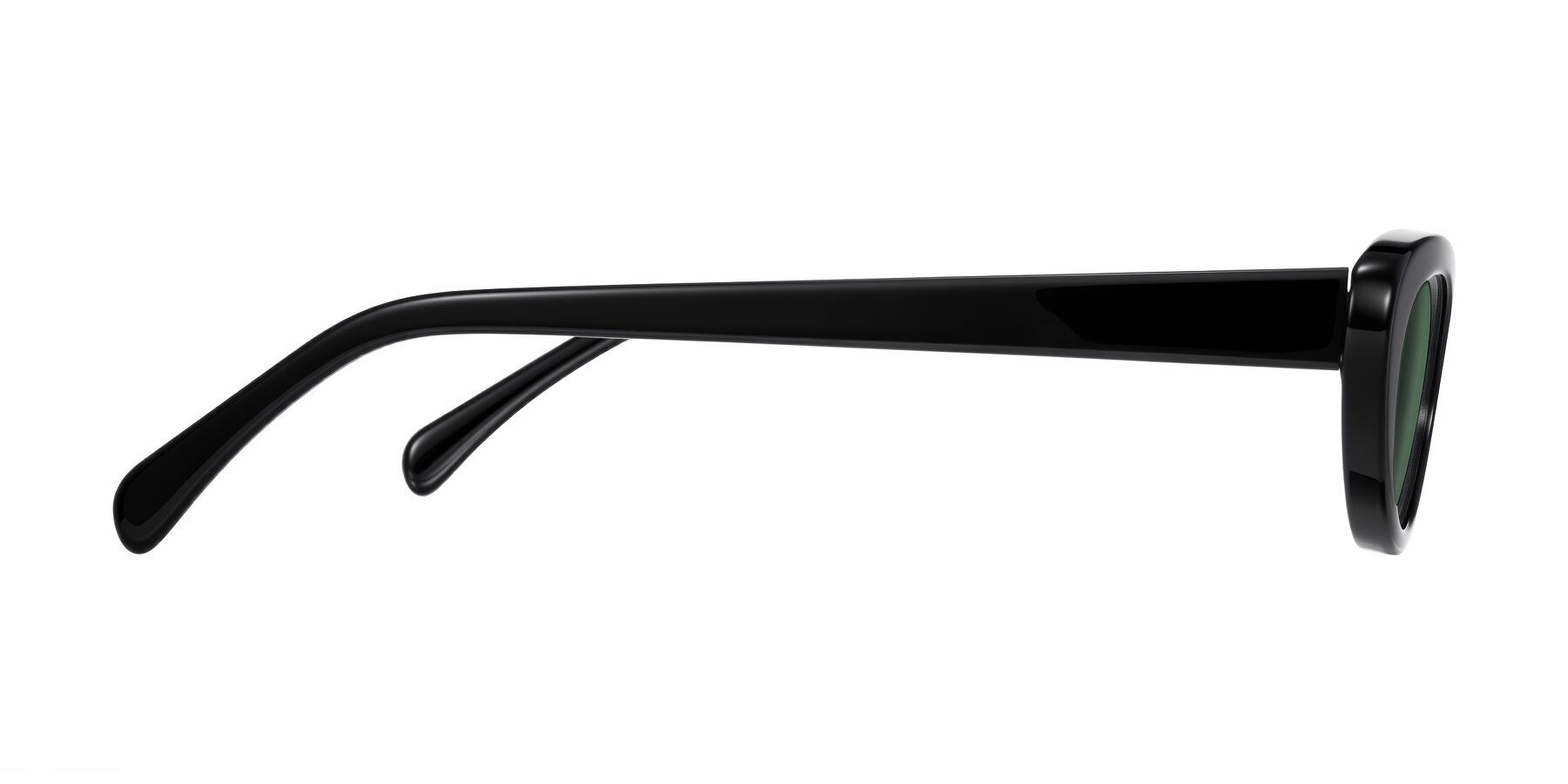 Side of Baggot in Black with Green Polarized Lenses