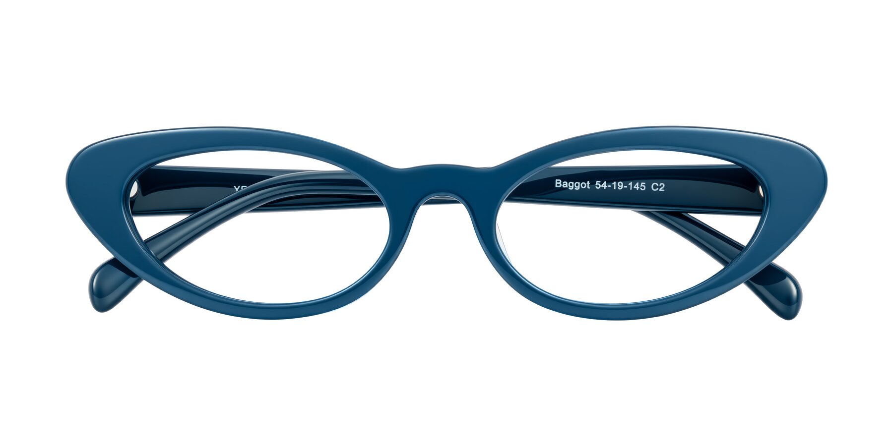 Folded Front of Baggot in Yale Blue with Clear Eyeglass Lenses