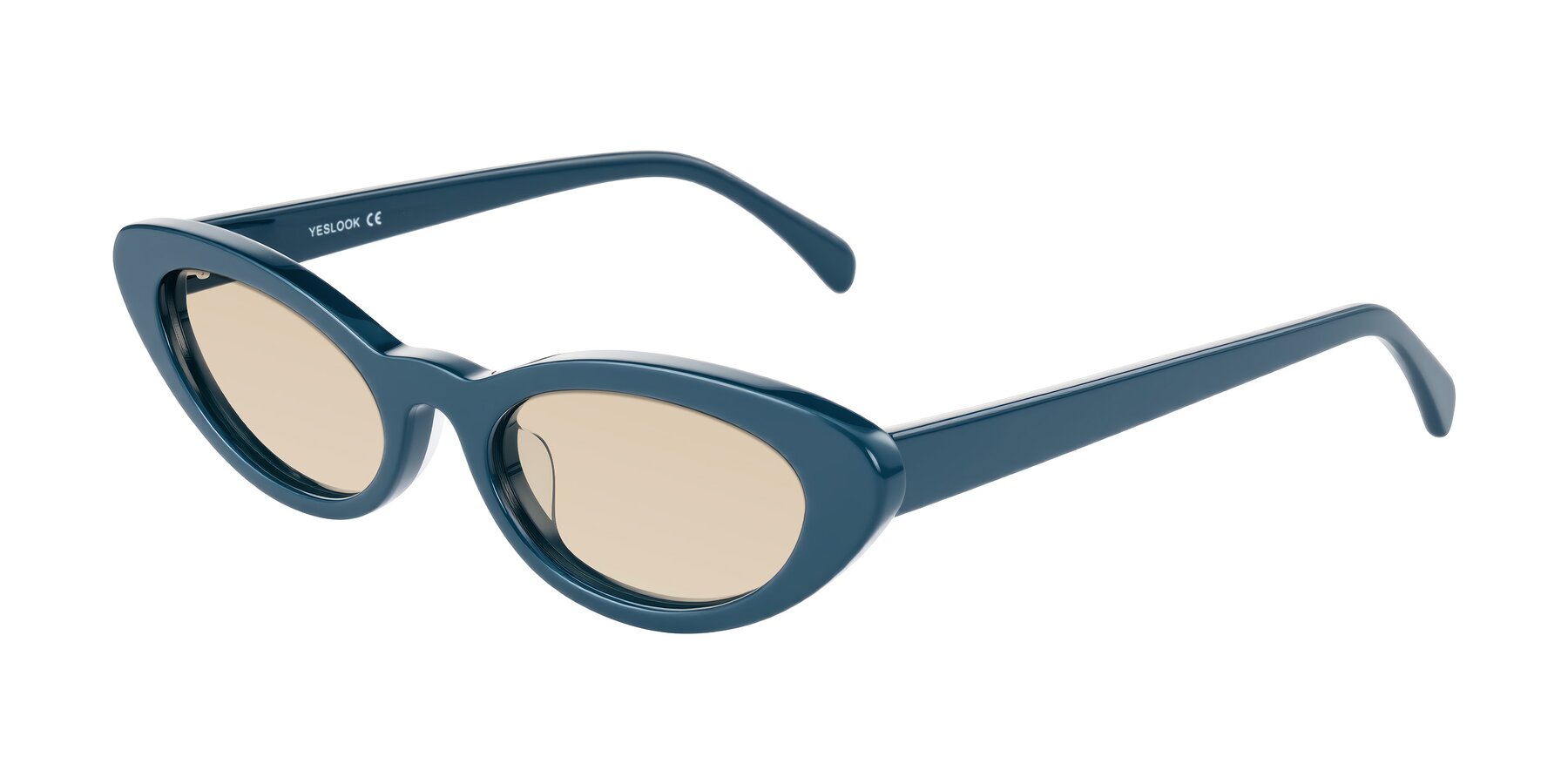Angle of Baggot in Yale Blue with Light Brown Tinted Lenses